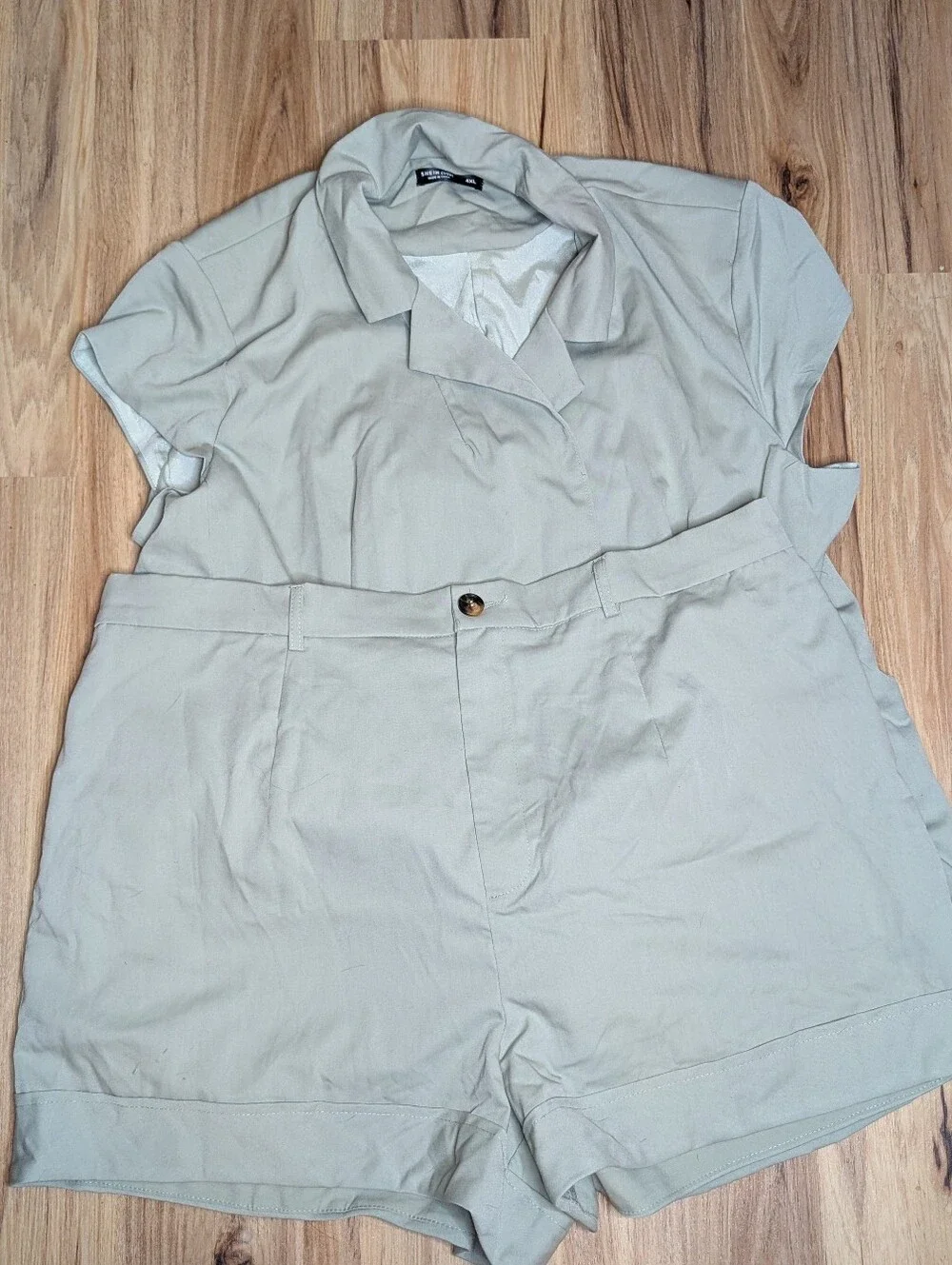 SHEIN Curve 4XL Sage Green Blazer & Shorts Set Plus Size Matching Set